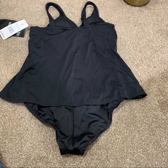 Miraclesuit V-Neck One Piece Swimsuit Black 14 - Picture 5 of 10